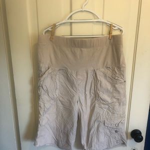 Motherhood Maternity Tan Long Shorts XL